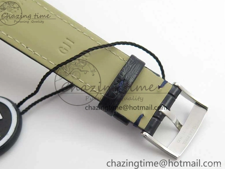 1218 Timeless De Ville Prestige Real PR SS ZF 1:1 Best Edition Gray Dial Blue Markers on Blue Leather Strap MIYOTA 7936